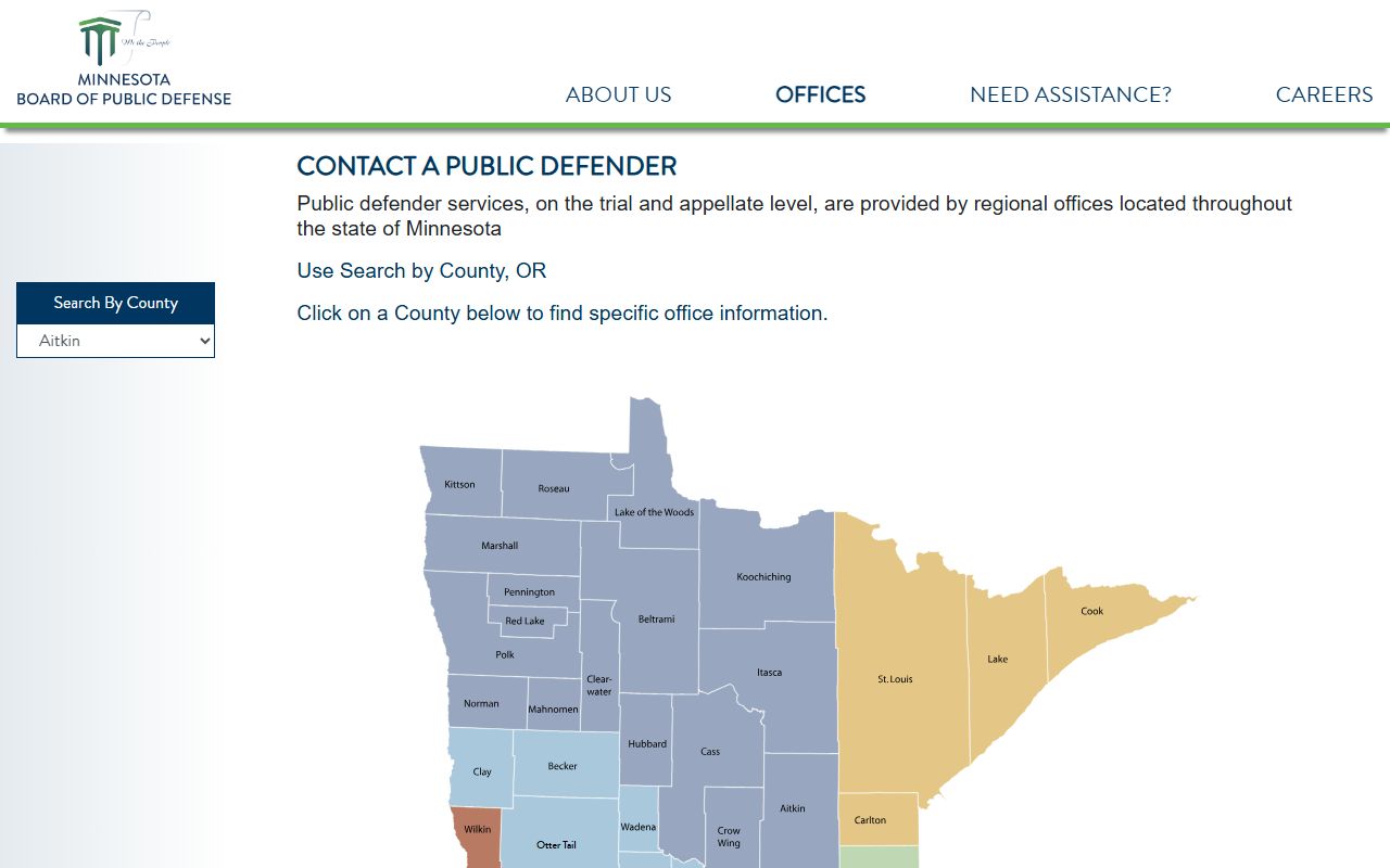 Nobles County Court Administrator public defender office locator