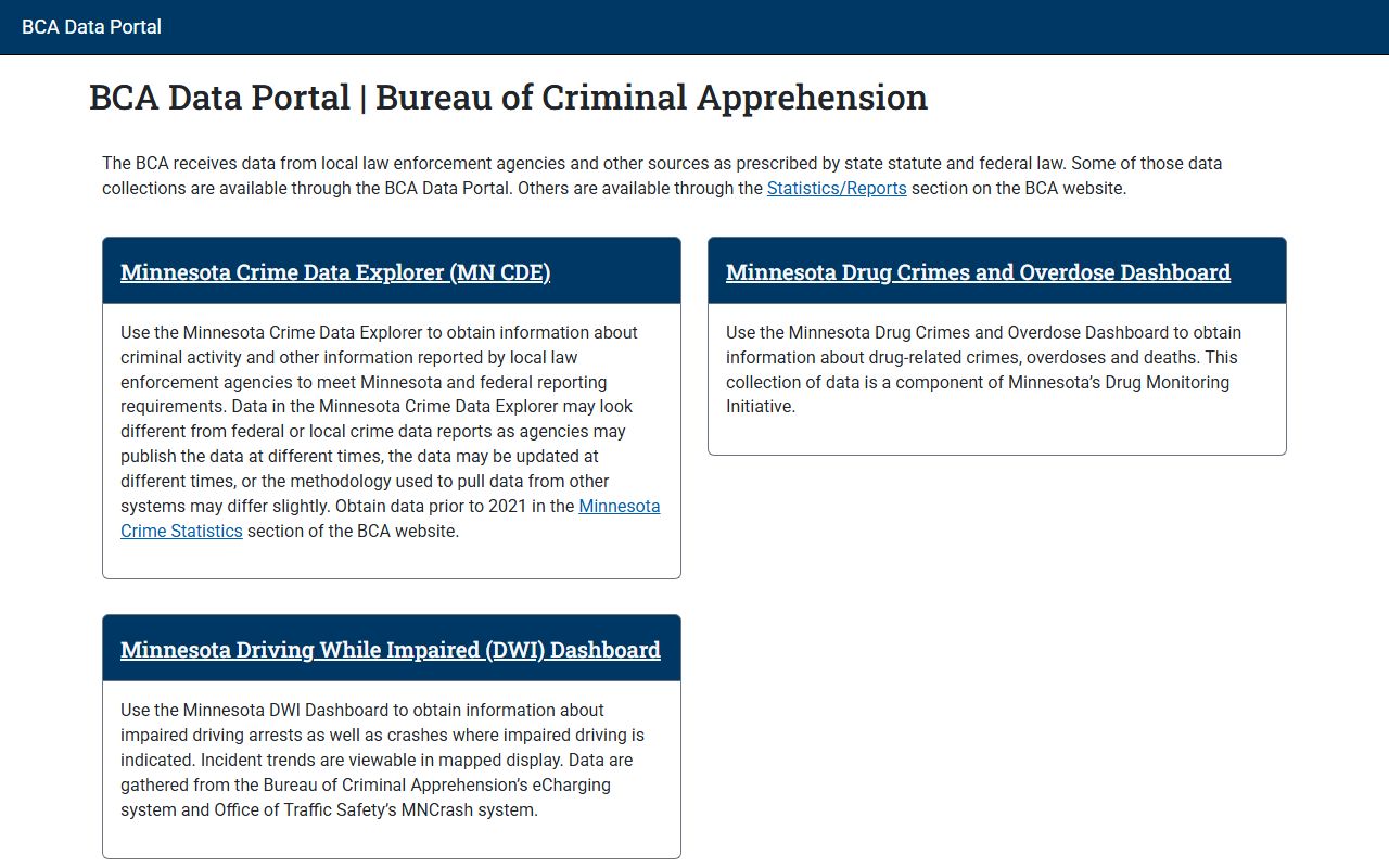 Nobles County criminal court records BCA data portal